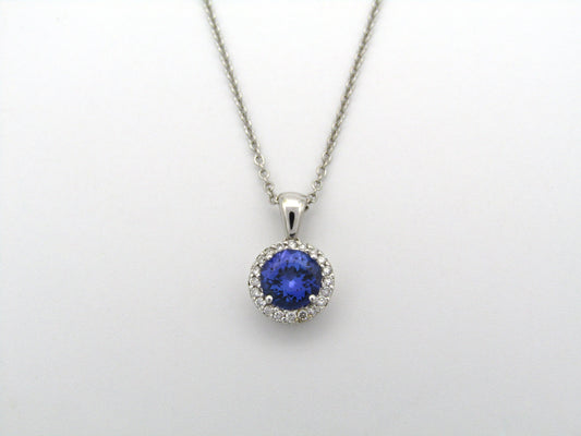 18K gold tanzanite and diamond pendant by Browns.