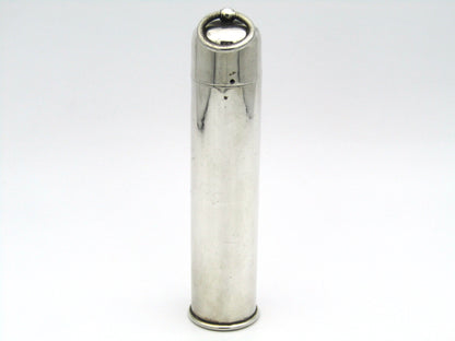 Sterling silver thermometer with swivelling case.