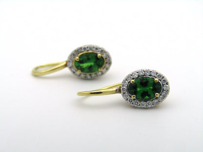 18K gold tsavorite and diamond earrings by Browns.