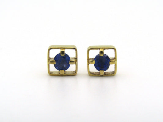 9K gold sapphire earrings by Erich Frey.