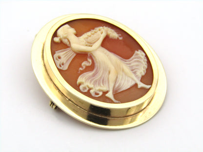 9K gold Psyche cameo pendant/brooch.