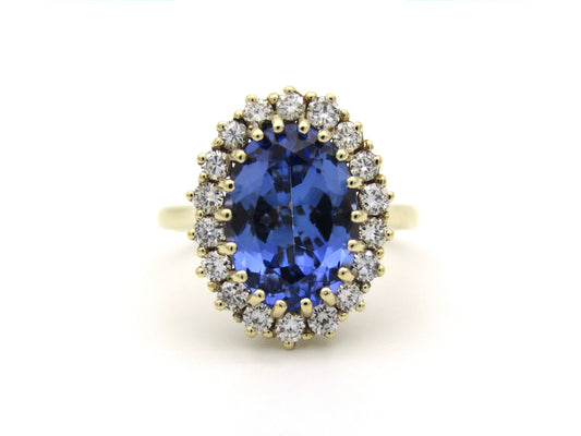 14K gold tanzanite and diamond ring.