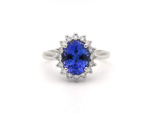 18K gold tanzanite and diamond ring by Browns.