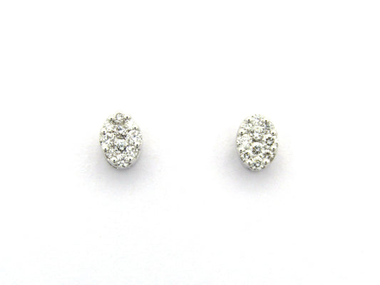 18K gold diamond cluster earrings.