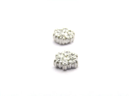 18K gold diamond flower cluster earrings.