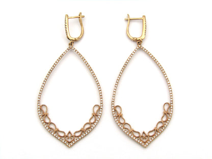 14K gold diamond dangle  earrings