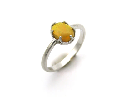 Platinum fire opal ring.