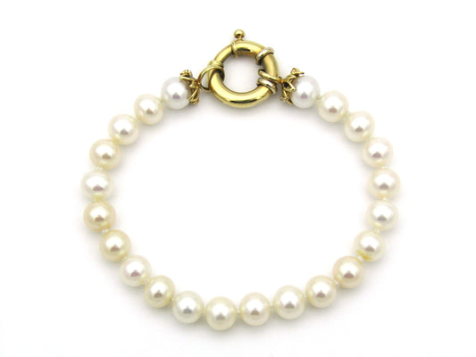 18K gold Protea pearl bracelet by Browns.